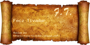 Fecz Tivadar névjegykártya