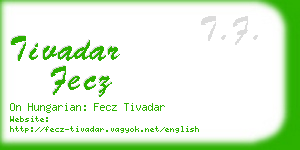 tivadar fecz business card